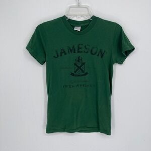 Jameson Irish Whiskey Women's Green Distressed Graphic Tee Shirt Size Large